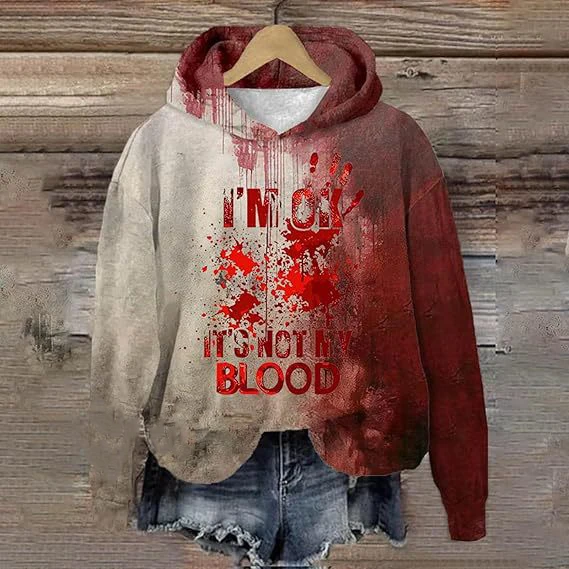 Nouveau Halloween sang 3D impression sweats à capuche femmes hommes décontracté sweats à capuche rue surdimensionné pulls à capuche hauts vêtements féminins