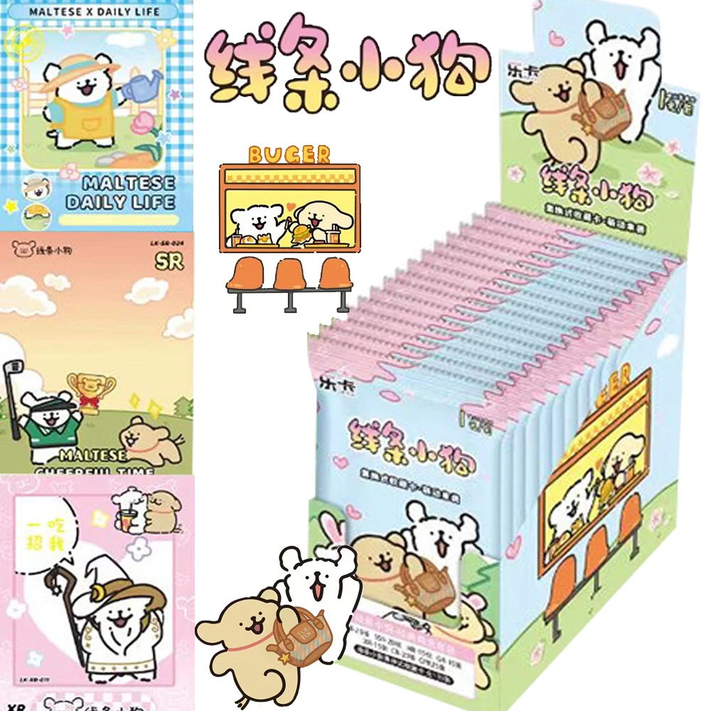 

Wholesale Maltese Card Cute Cartoon Lines Puppy Friendship Joyful Daily Life Summer Grid Card Periphery Collection Children Gift