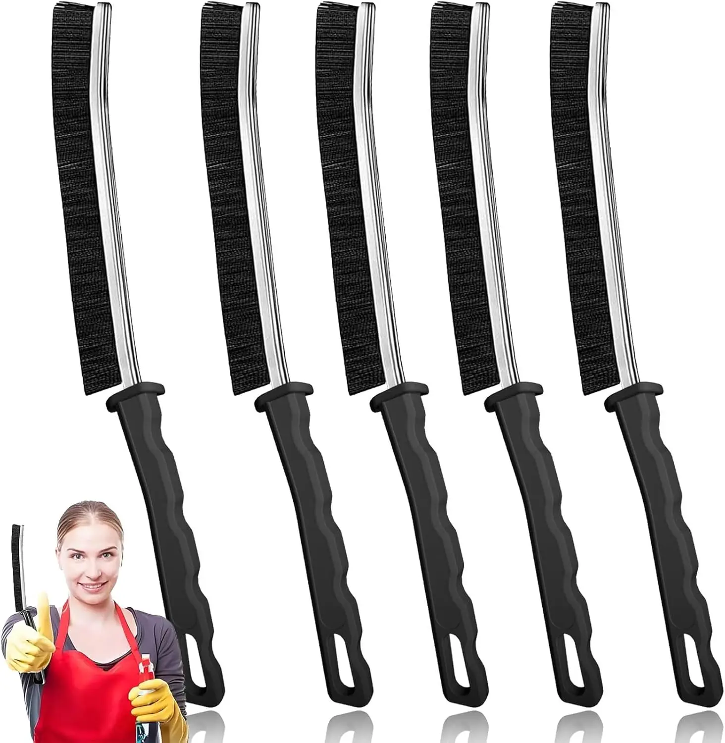 

5-Pack Bathroom & Kitchen Crevice Cleaning Brushes – Precision Tools for Tight Gaps, Window Slots & Hard-to-Reach Corners