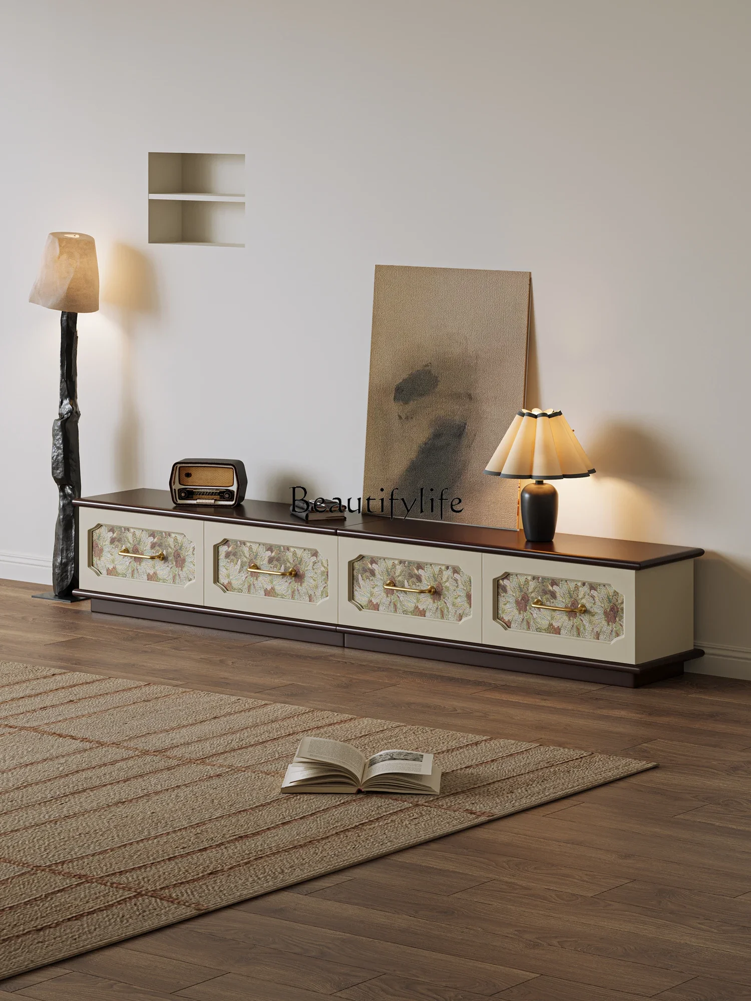 

ld14Retro Pattern TV Cabinet Art Design Home Living Room Wall Storage Cabinet