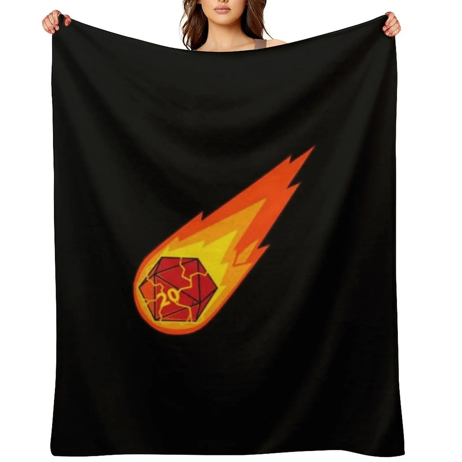 

Flaming D20! Throw Blanket funny gift Blankets For Baby Furry Blankets For Sofas Blankets