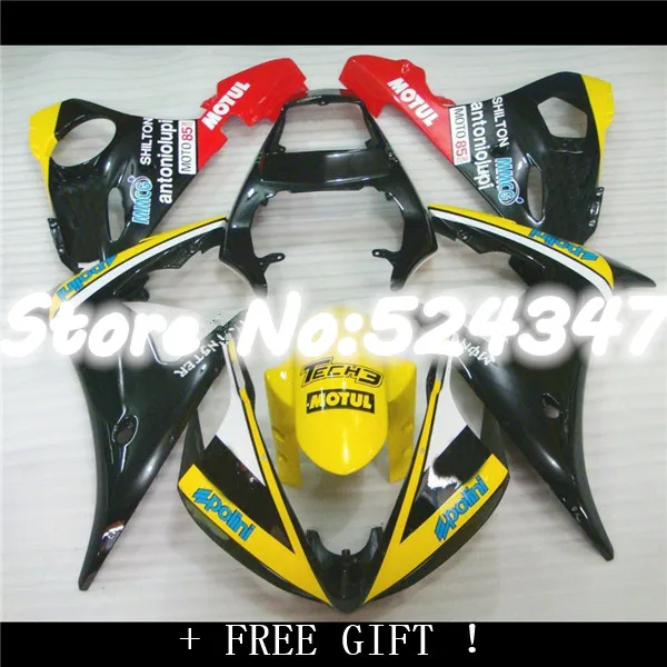 

Motorcycle Fairing YZF R6 2003-2005 04 05 Yellow Black Monster Injection Fairing for YZFR6 2005 for Yamaha-Nn