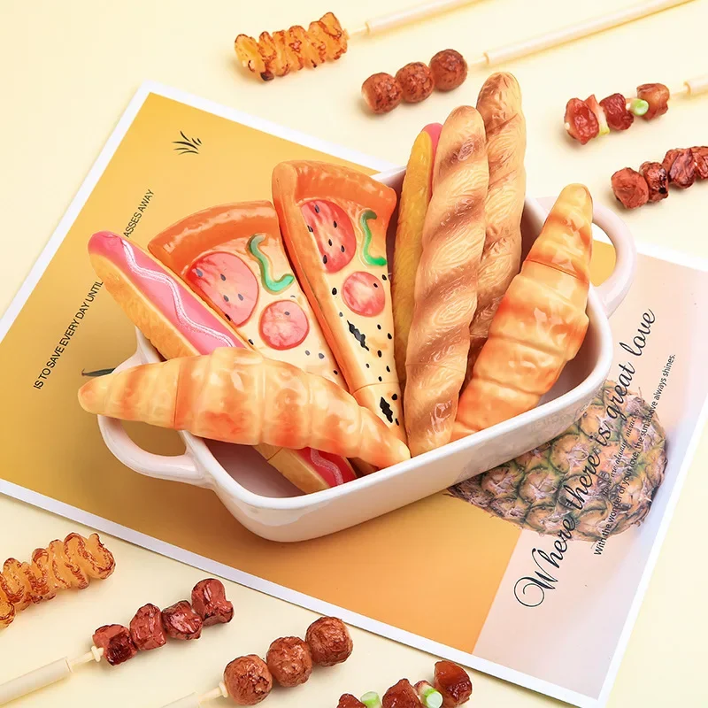 Creative Croissant Hot Dog Pizza Bread Profiling Ballpoint Pens Simulated Food Writing Supplies Hot Quality Stationery Items