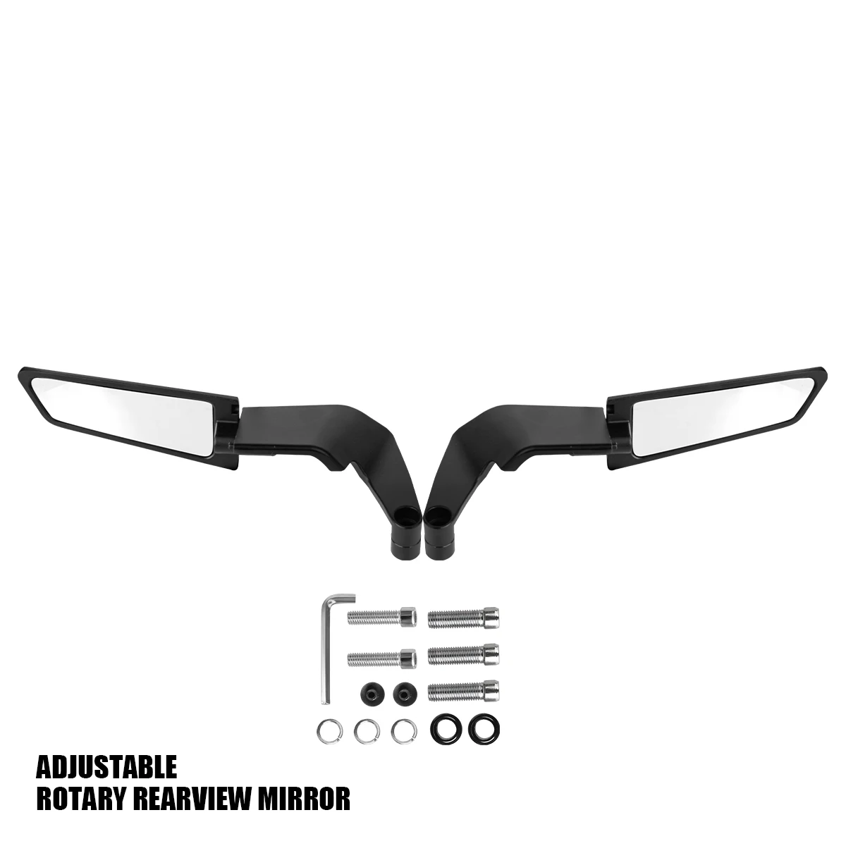 Motorcycle Side View Mirror For Kawasaki Z1000 Z900 Z800 Z750 Z650 Z400 Z300 Z250 Z125 Rearview Mirrors Kits Rotate Adjustable image 5