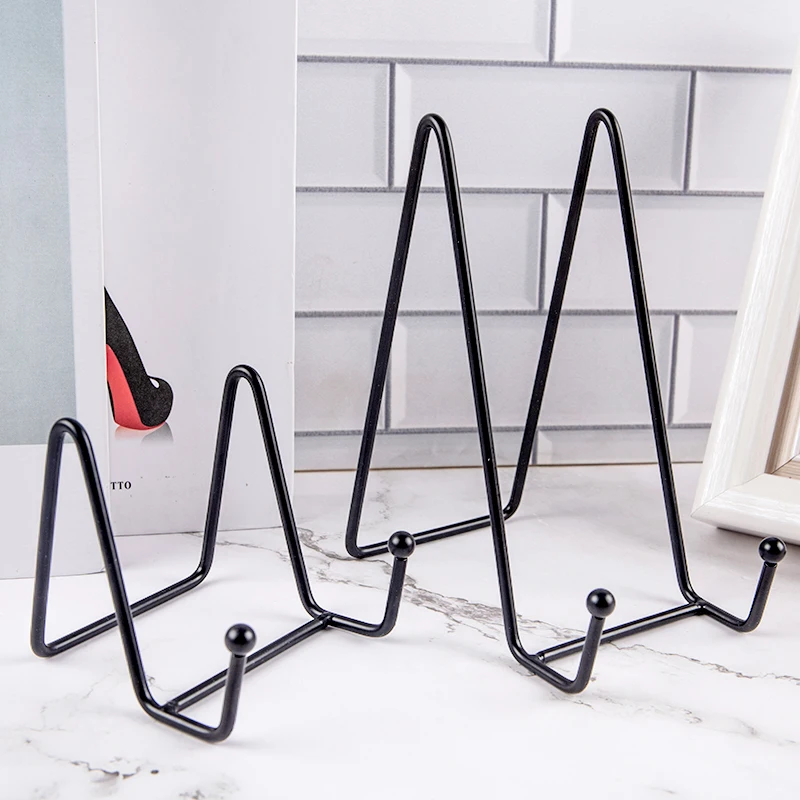 1pcs Plate Display Stand Picture Easel Metal Plate Stands Holder Display Plate Dish Tabletop Art Pictures Frame Photo Decorative