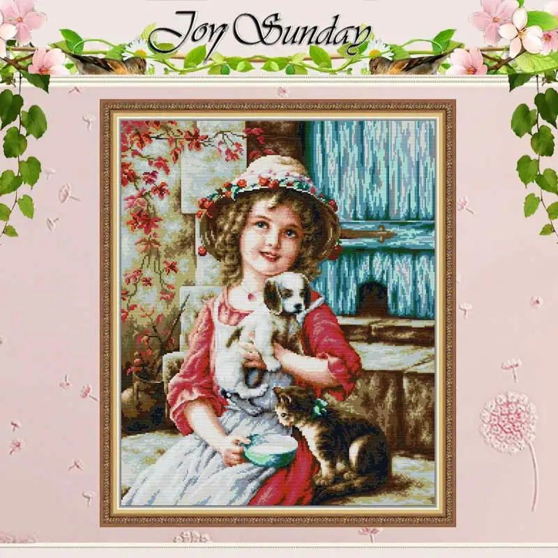 Best of Friends Patterns Counted Cross Stitch Set 11CT 14CT 16CT Stamped DMC Cross-stitch Kit Embroidery Needlework Home Decor