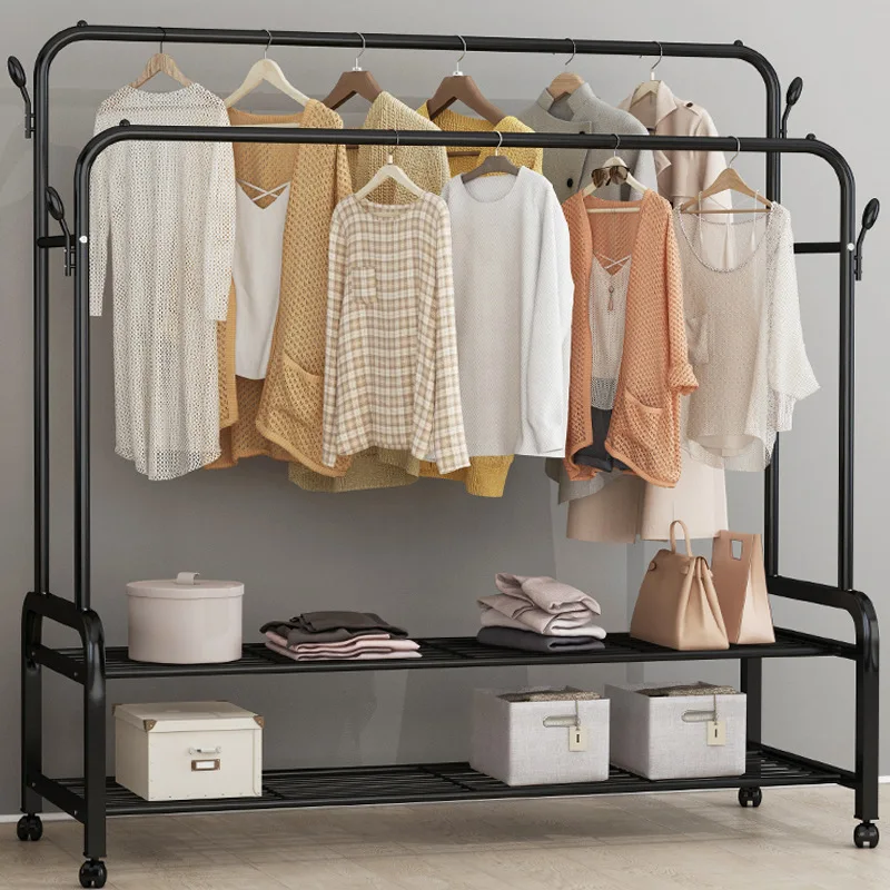 Clothes Rack Single-pole Floor-to-ceiling Hanger Bedroom Folding Clothes Pole Simple Clothes Hanger Household Clothes Rack