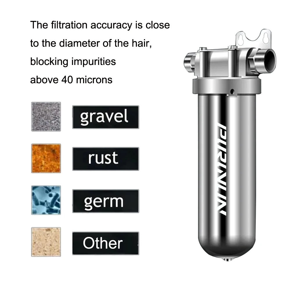 8000 لتر / ساعة فلتر مياه طين ضد الصدأ حماية كافية للمياه المحلية 40 ميكرومتر نظام تصفية المياه للمنزل بأكمله