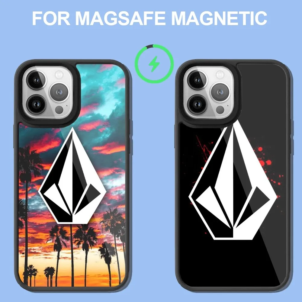 Volcom Sport Style  Phone Case  For iPhone 14 13 12 11 15 Pro Max Plus Mini Magsafe Wireless Charge Cover