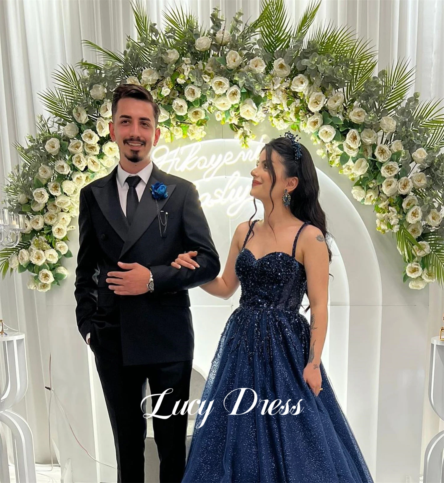 Lucy Women's Women Evening Dress Wedding Party Dark Blue Robes De Cocktail Dresses prom dresses party dresses فساتين سهرة