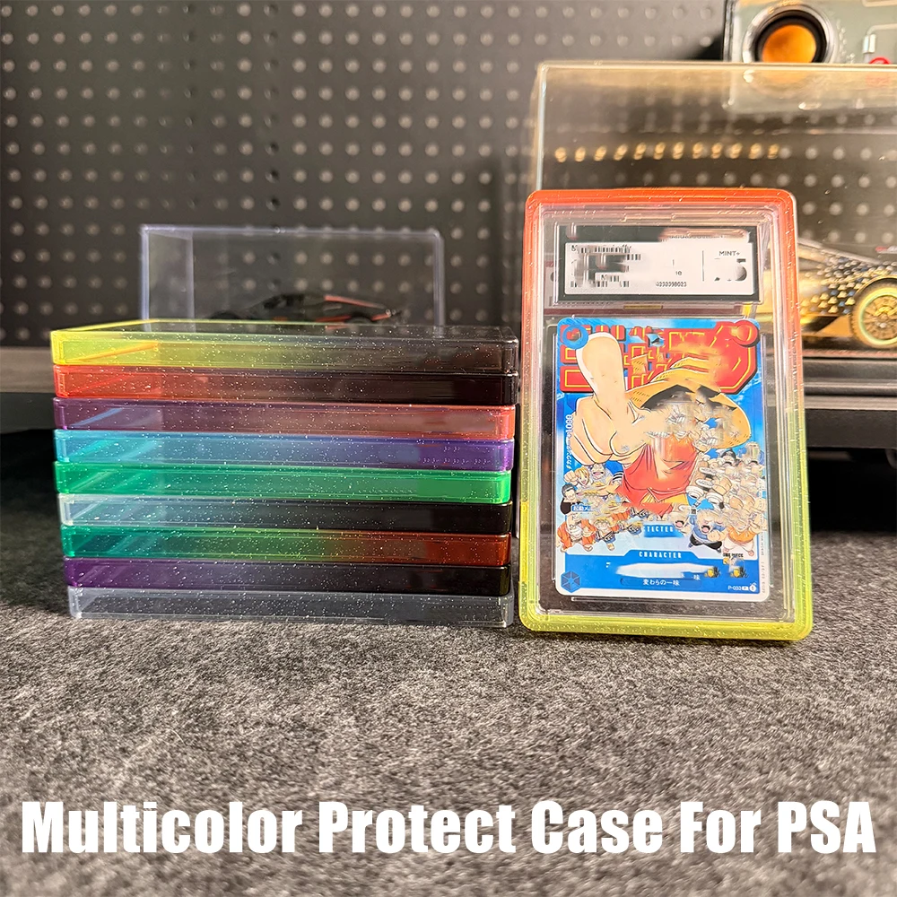 Mehrfarbiger, stapelbarer Schutzkasten mit Glitzer für PSA CGC 35PT bewertete Karten, TPU-Schutzrahmen mit Rückwand für PTCG-Karten. – Detail 6
