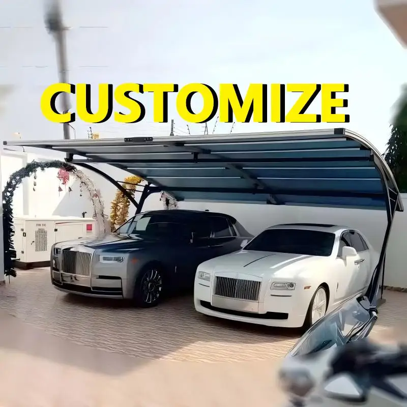 

Any Size Custom Solar Resistant Steel Aluminum Carport Term Sun Resistance Anti Corrosion Waterproof European Yard Park Cover