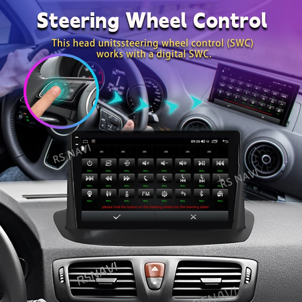 Android 16 Carplay Auto Car Radio Multimedia Player For Renault Megane 3 Fluence Samsung SM3 2008 - 2014 Stereo 2din Head Unit view 3