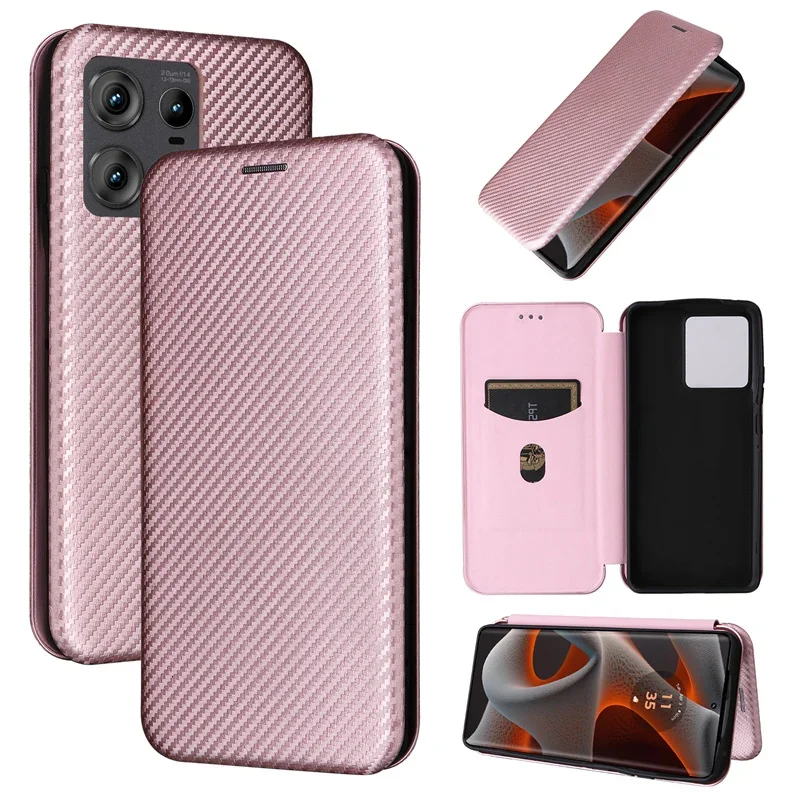 

Pop For Motorola Moto Edge 50 Pro Cover Luxury Carbon Fiber Skin Magnetic Adsorption Case For Moto Edge 50 Pro Phone Bags
