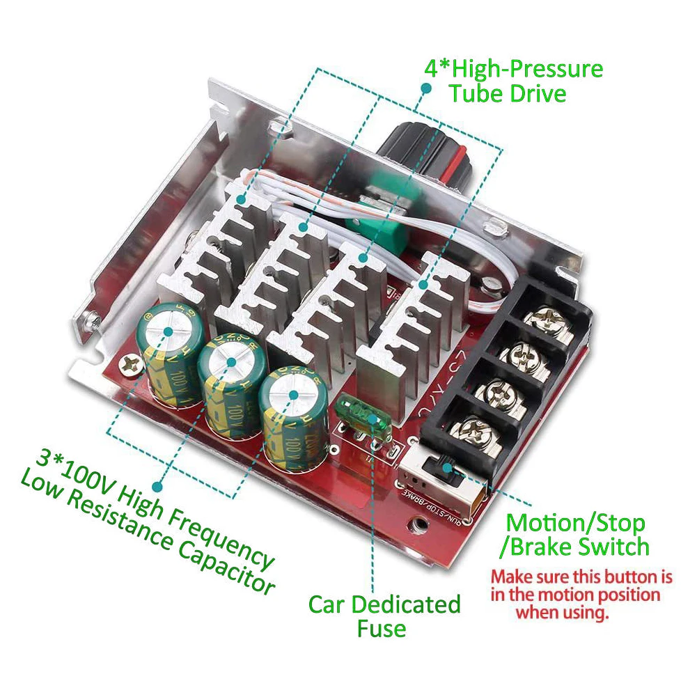 DC7-80V 30A PWM DC Motor Speed Controller voltage regulator Dimmer Electronic Motor Speed Controller Max 500W