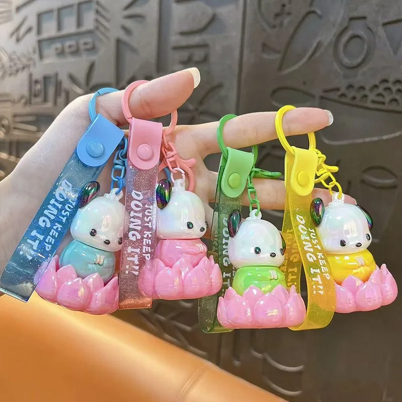 サンリオ漫画ハローキティロータスターンアラウンドキーホルダーかわいいポチャッコデイリーバックパックパーソナライズされたファッションアクセサリー