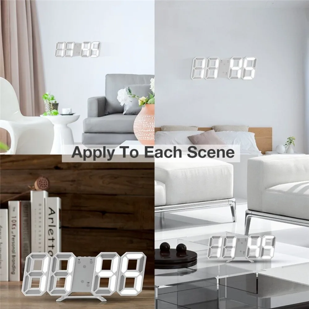Adjustable Luminous Mode Digital Desktop Clock Wall-mounted Thermometer Digital Alarm Clock Usb Charging Night Light Home Decor