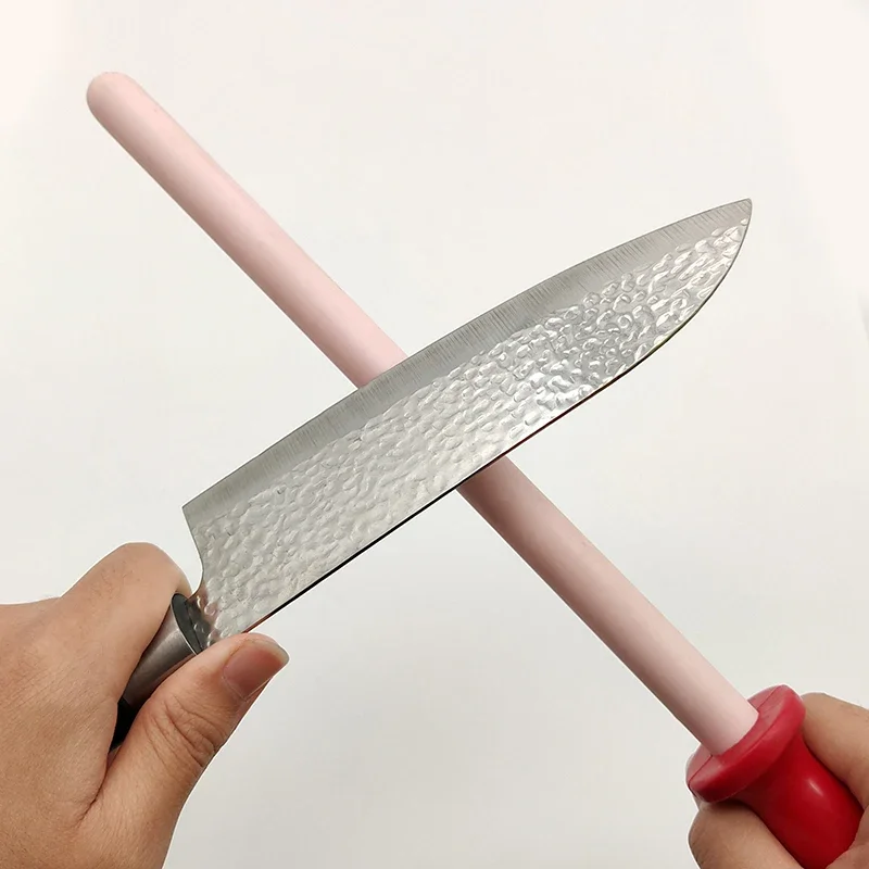 6-14 Inch Ceramic Material Professional Fixed Angle Chef Knife Sharpener Rod for Kitchen Sharpening Stick Musat Honing Steel Hot