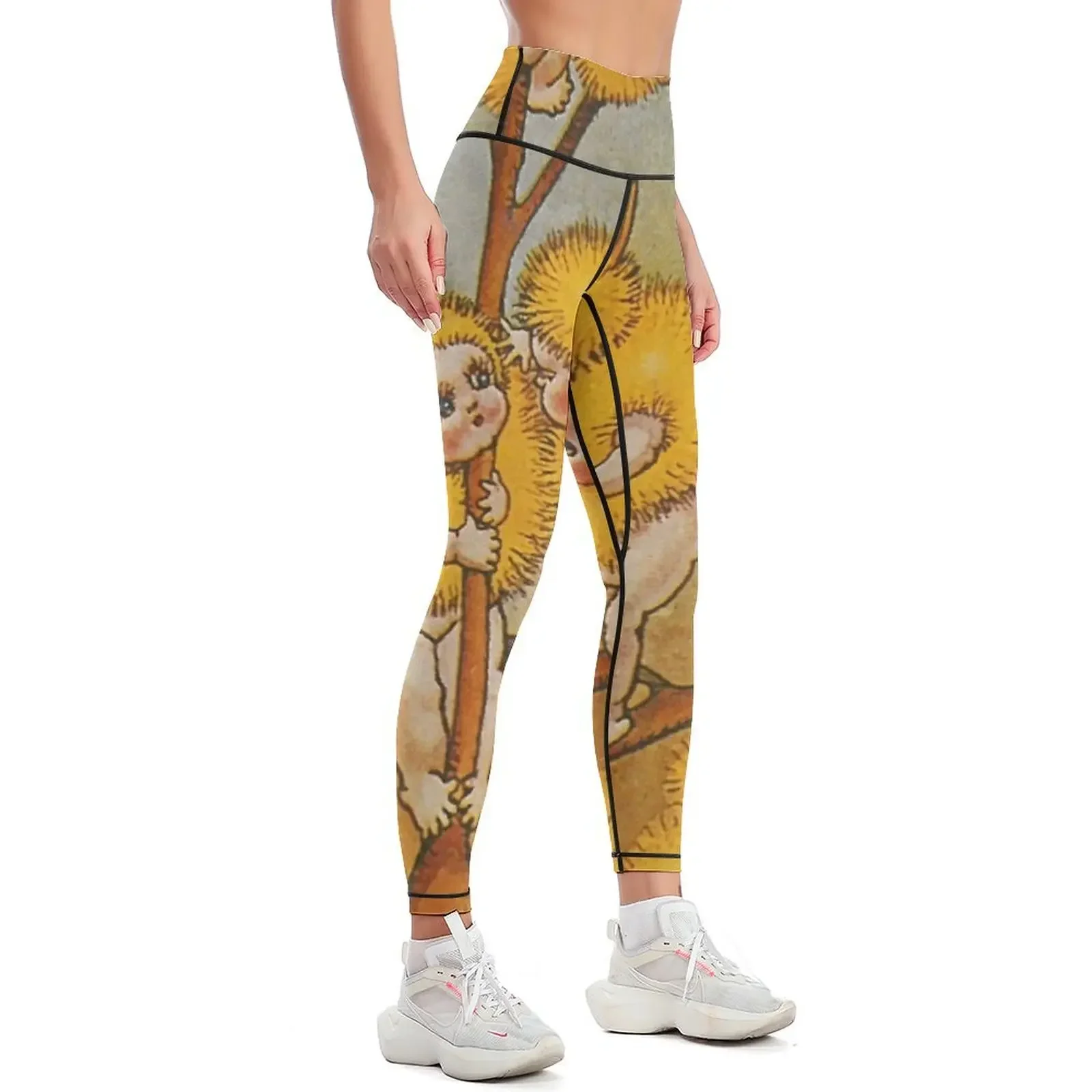 Wattle Babies - May Gibbs Print Leggings gym's clothing Women sports Tight fitting woman sport set Womens Leggings