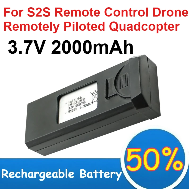 

Литий-полимерный аккумулятор 3.7V 2000mAh для дрона S2S с дистанционным управлением, перезаряжаемые батареи для квадрокоптера