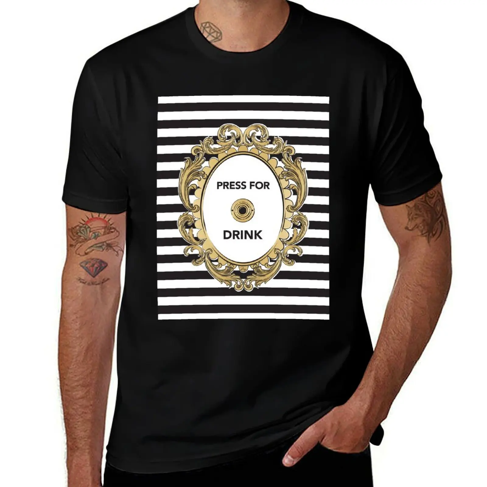 Press for drink T-Shirt Comfortable Daily Wear Tee T-Shirt