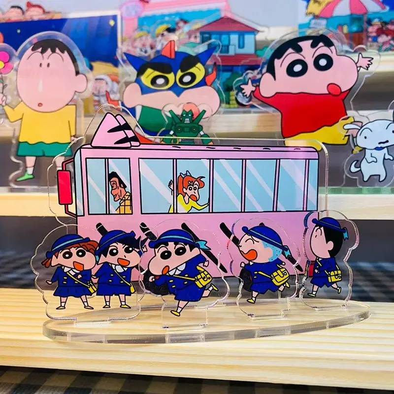 

Crayon Shin Chans Bandai New Anime Standing Plates Kawaii Cute Cartoon Acrylic Desktop Decoration Small Gift Creative Toy