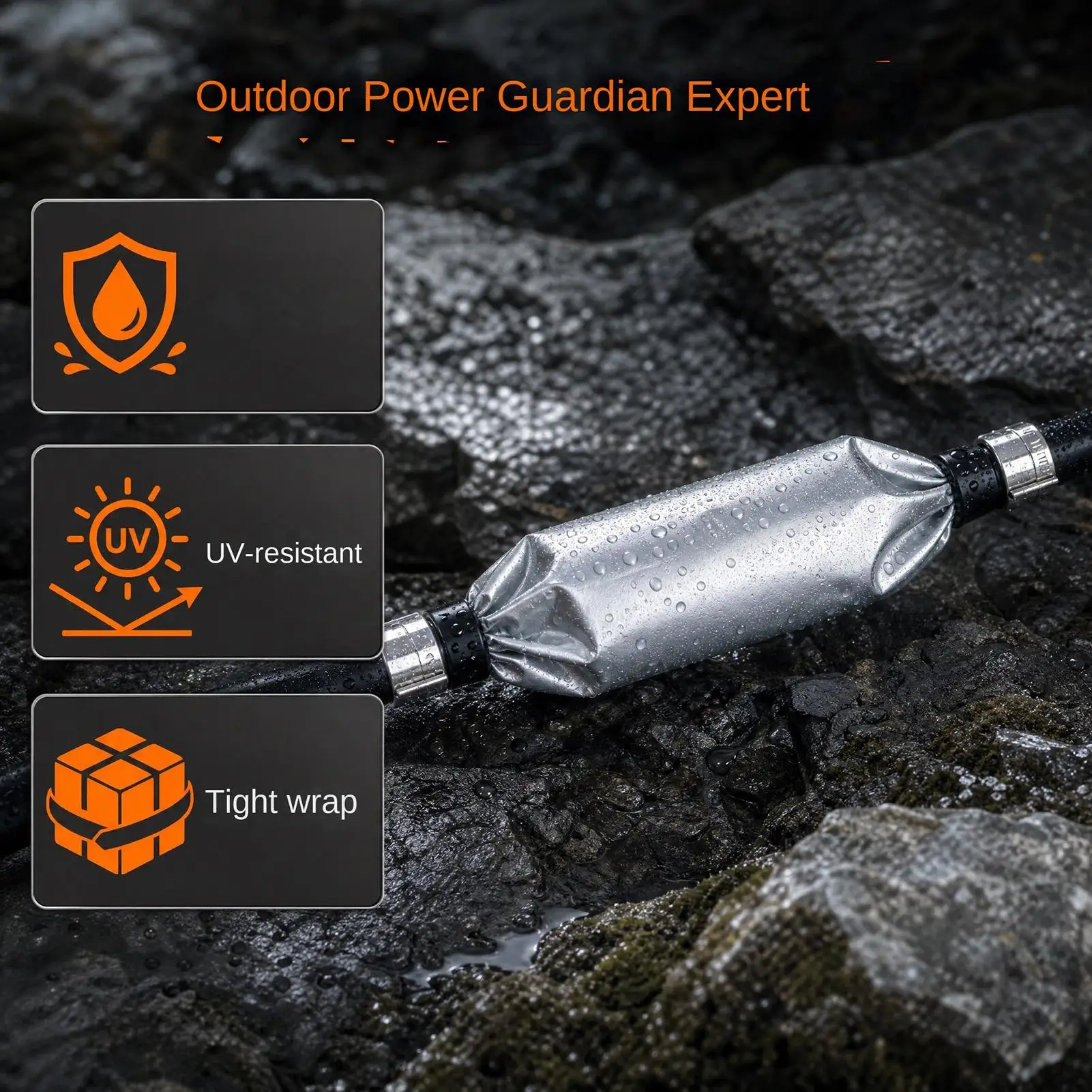 Extension Cord Protector 2 Piece Waterproof Plug Connector Protector Electrical Cord Cover For Rv Generator Lawn Garden Rain