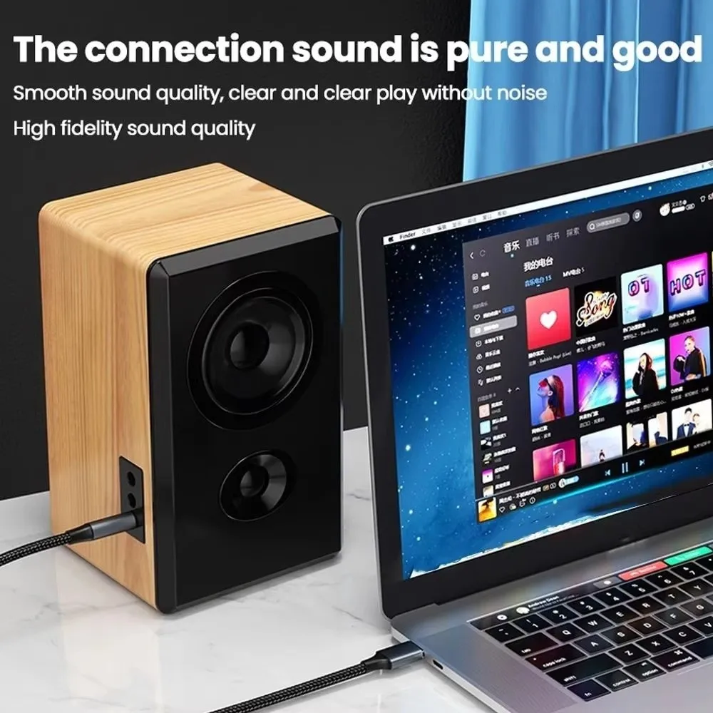 Adapter Wire Round Hole USB Audio Cable Cd Grade Sound Quality Extension Audio Line AUX Audio Cable Stereo Audio Cable for TV