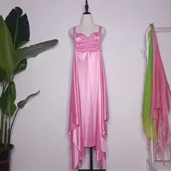 Glossy Sexy Women Satin Long Dress Sleeveless Loose Night Dress Plus Size Sleeping Robe