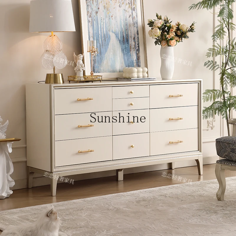 

American light luxury solid wood modern simple ten bucket living room bedroom French storage