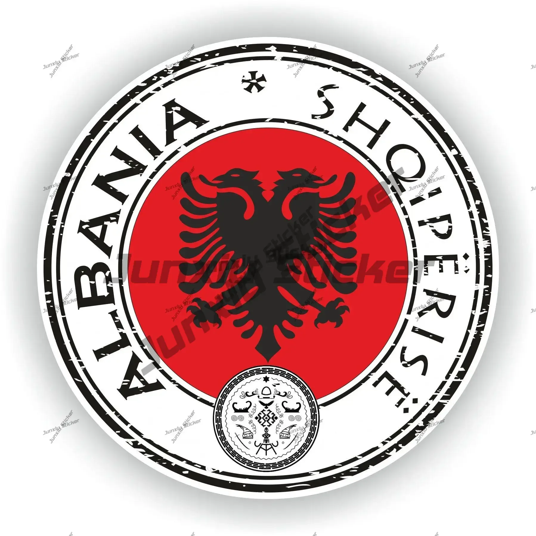 

Albania Seal Sticker Coat of Arms of Albania Round Flag Decal for SUV Laptop Book Fridge Guitar Motorcycle Helmet ToolBox Door
