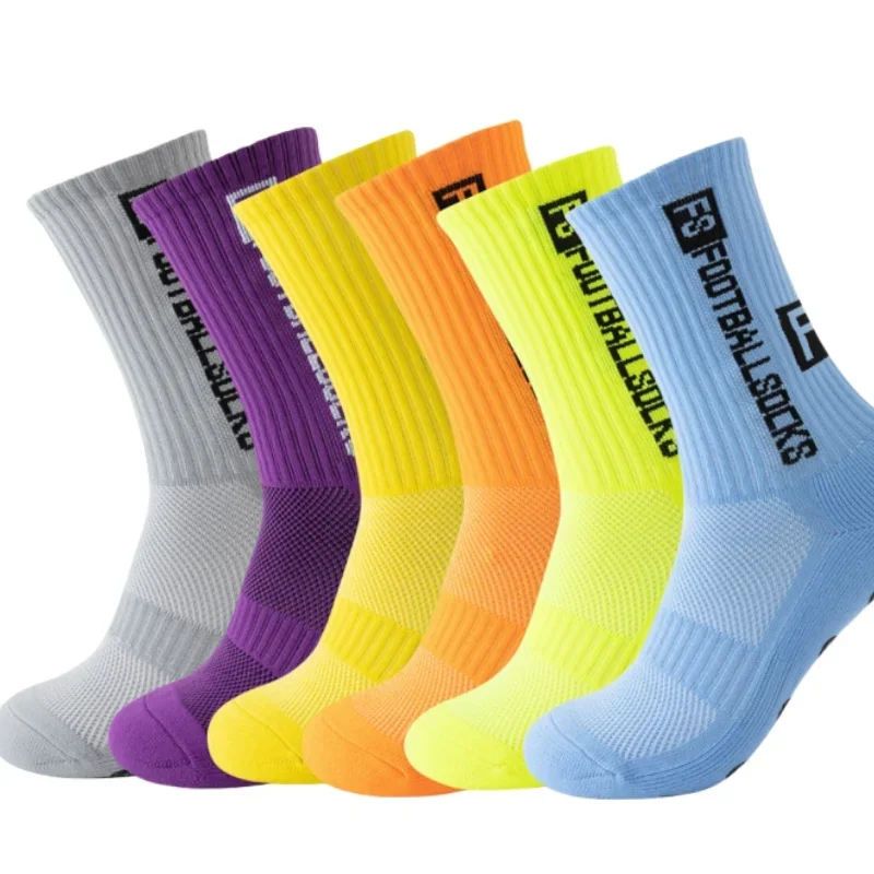 6 Paare/los FS Fußball Socken Neue Stil Runde Silikon Saugnapf Grip Anti Slip Fußball Socken Sport Männer Baseball Rugby socken