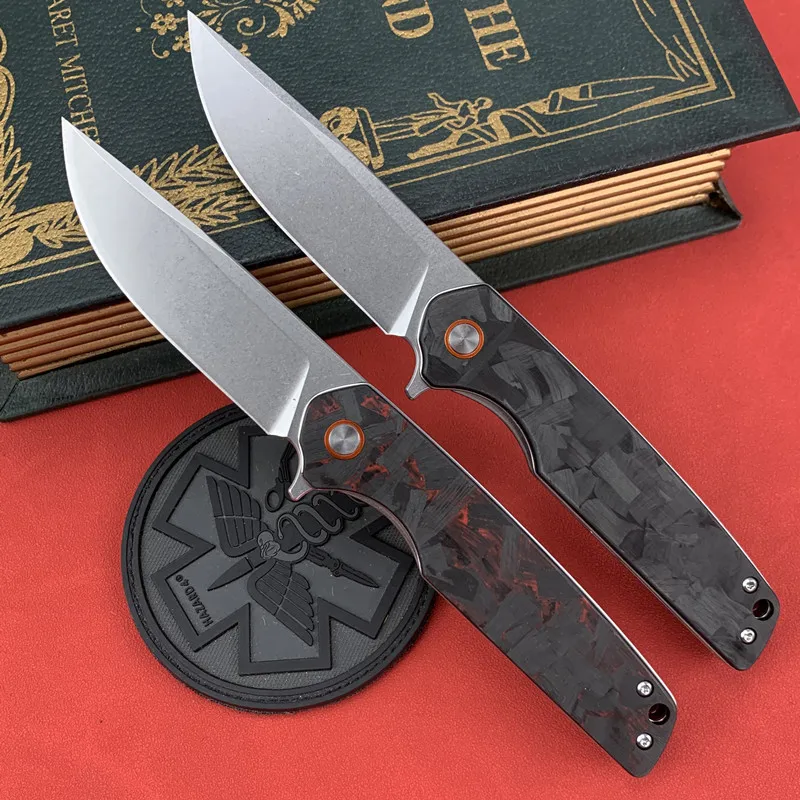 

New Outdoor D2 Steel Folding Knife Wilderness Camping Hunting Micarta/carbon fiber Handle Tactical Survival Knife Combat Tools