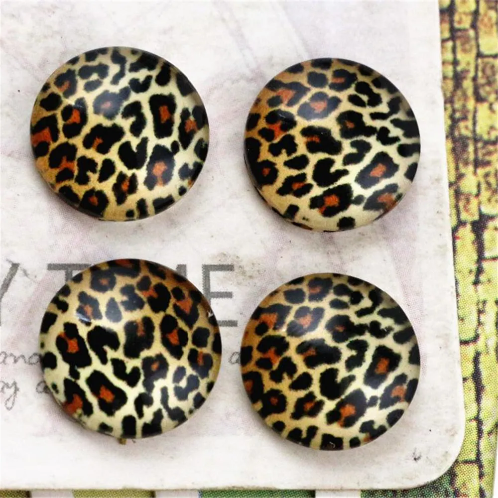 Nowa moda 20 szt. 12mm moda Vintage lampart nadruk ręcznie robione szklane kaboszony fotograficzne