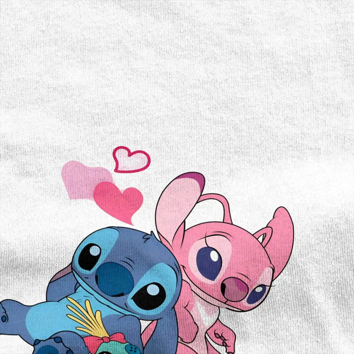 Stitch Angel Love T-Shirt Couple Streetwear Cotton T-Shirts Beach O Neck Trendy Cool Tees Dropshipping Oversized Clothes