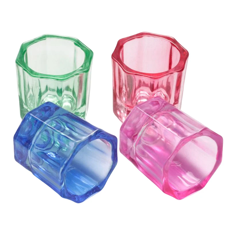 Crystal Glass Acrylic Acrylic Powder Liquid Nail Cup Dappen Dish Lid Bowl Cup Holder Equipment Nail Tools