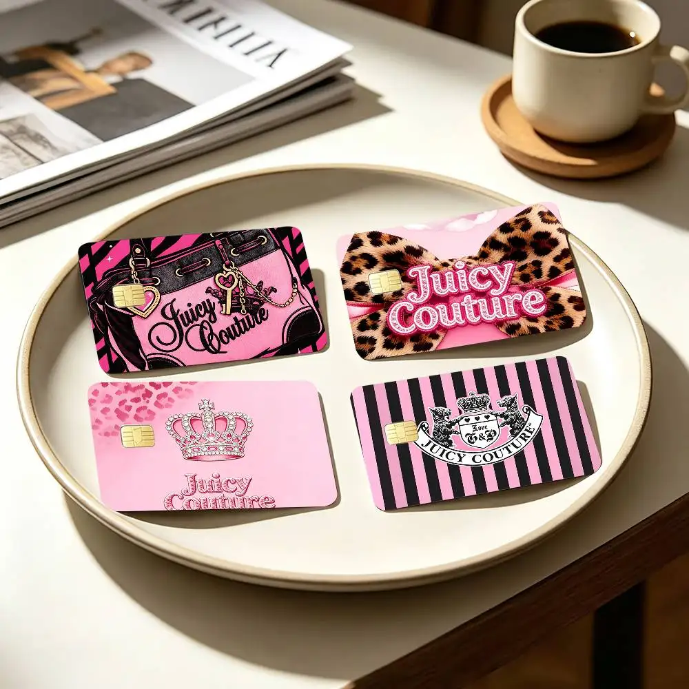 Y2K J-Juicy C-Couture   4pcs 1Set Card Stickers Small Waterproof Chip 4PCS Card Sticker Anti-Scratch