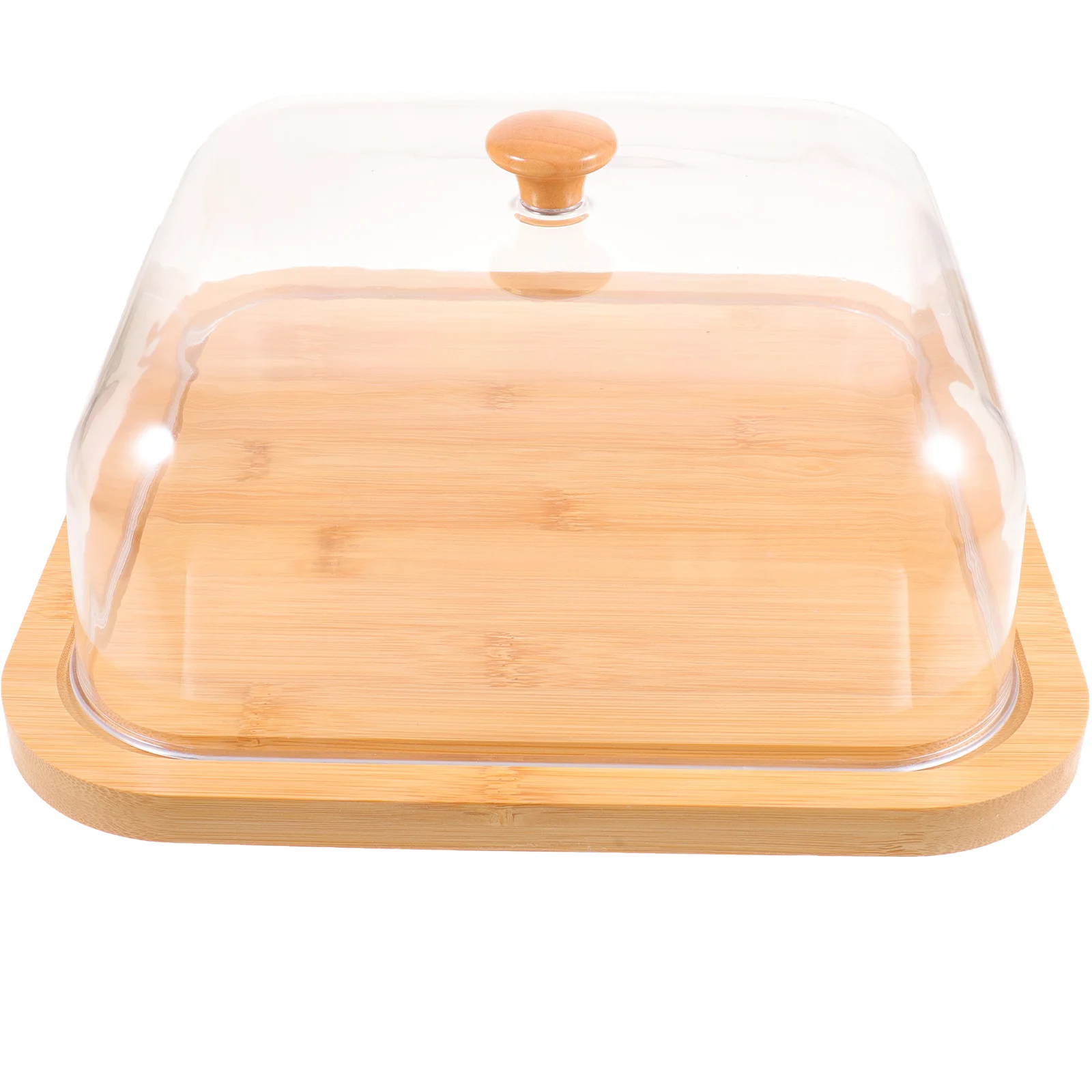 

1 Set Tray With Acrylic Lid Square Food Plate For Dessert Cheese Display Party Supplies Cake Stand With Cover Acrylic Cake Plate