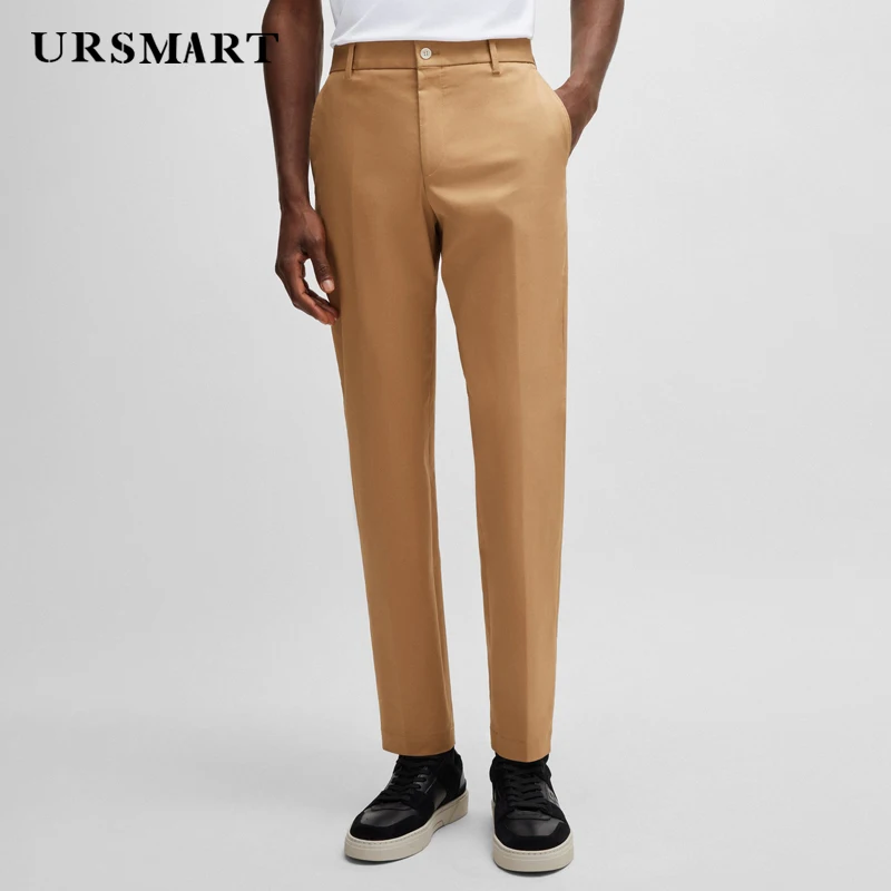 

2024 High quality slim fit men's pants British fashion casual khaki cotton custom pants for men