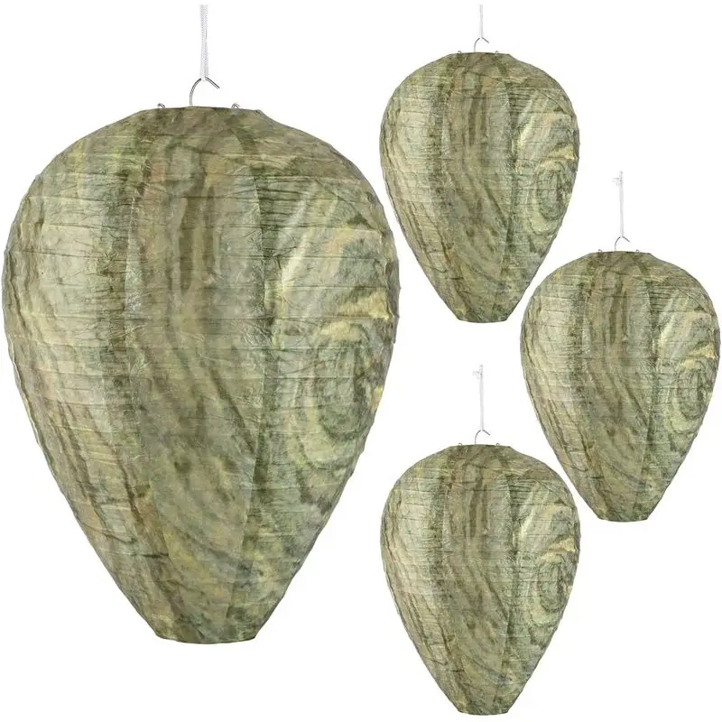 DECYOOL 10 Pack Paper Fake Wasp Nests Decoys for Yellow Jackets and Wasps