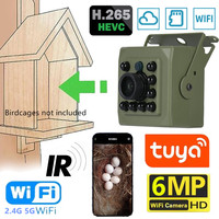 6MP 4MP POE 2K Tuya Mini Wireless WiFi IP Camera Bird Cage IRCUT Night Vision Small Size Bird Nest Home Security CCTV Smart Life