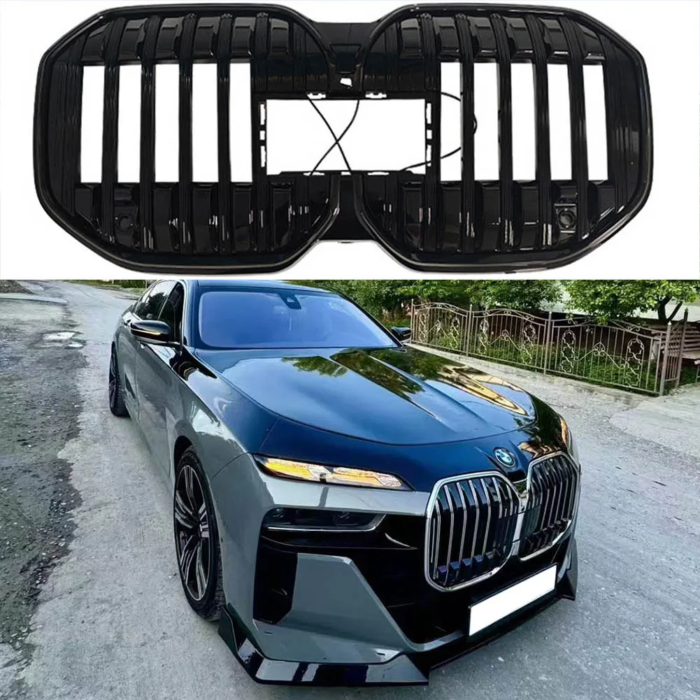 LED Front Radiator Kidney Bumper OEM Hood Grilles Replacement For BMW 7 Series G70 2023 2024