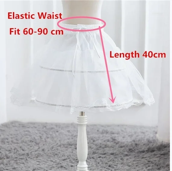 Cô Gái Nhỏ Vòng Váy Petticoat 2 Treo Tường 1 Lớp Trẻ Em Crinoline Viền Ren Đầm Hoa Bé Gái Tây Nam Không Co Giãn