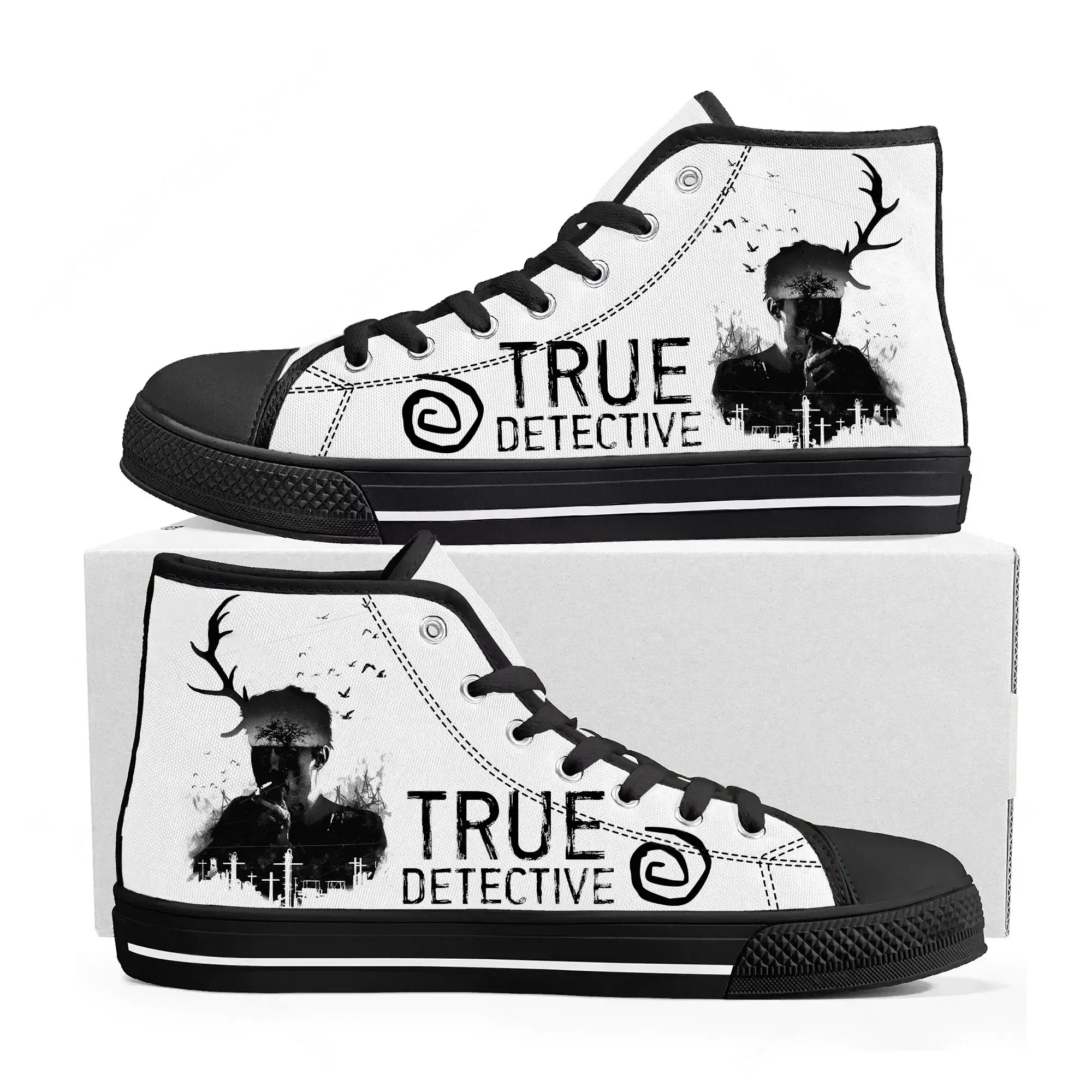 

True Detective High Top High Quality Sneakers Mens Womens Teenager Canvas Sneaker Casual Custom Made Shoes Customize DIY Shoe