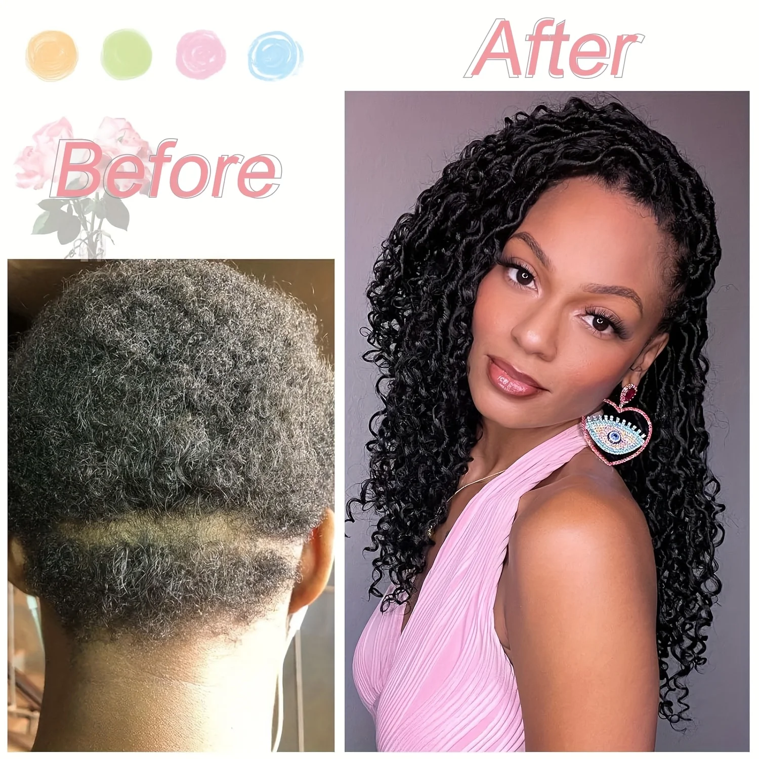 Goddess Locs 크로셰 헤어 익스텐션 - 14인치 3팩 사전 루프형 인조 Locs 보호 스타일(여성용 곱슬 끝 포함)