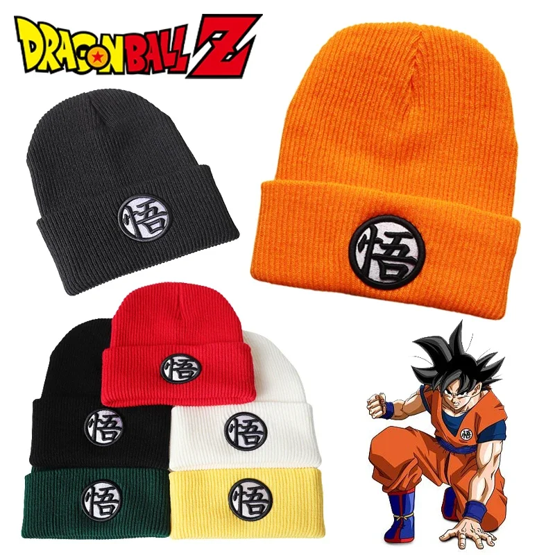 Anime Dragon Ball Goku Embroidered Beanies Hat Men Winter Autunm Warm Knitted Bonnet Cap Soft Wool Skullies Boys Beanies Caps