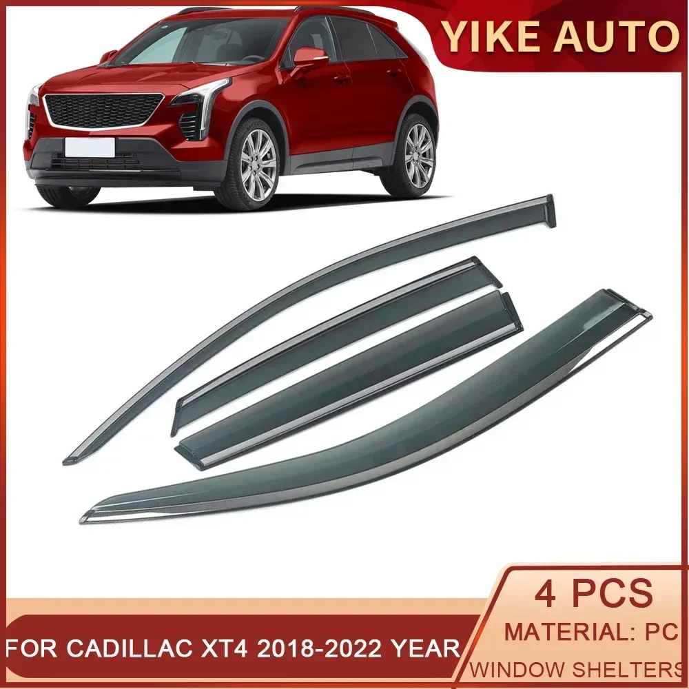 

For CADILLAC XT4 2018-2022 Car Window Sun Rain Shade Visors Shield Shelter Protector Cover Frame Sticker Exterior Accessories