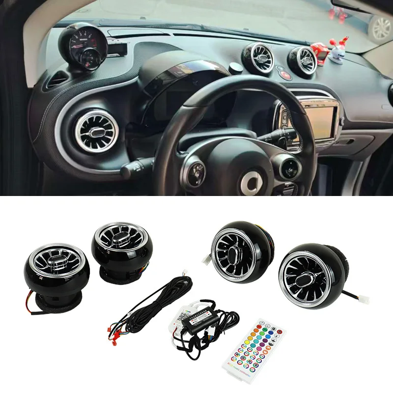 Auto Zubehör Front Dashboard LED AC Klimaanlage Vent Outlet Turbo Innenverkleidung Für Mercedes Benz Smart