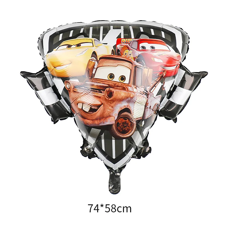Disney Lightning mcqueen car three-layer cake aluminum balloon 18-inch smile Lightning mcqueen car children's birthday layout image 5