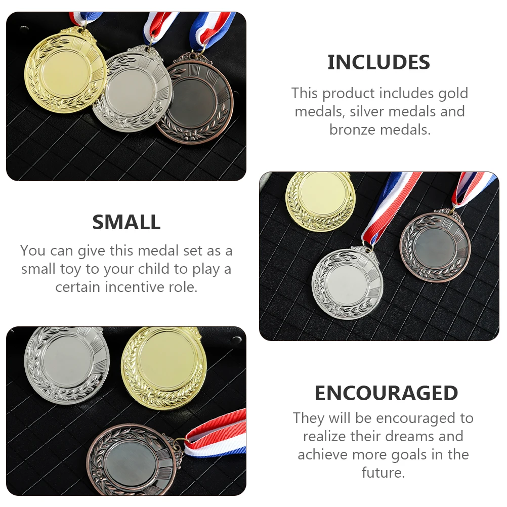 

3 шт. высококачественные медали золото, серебро, бронза, набор медалей для соревнований, наградная медаль, спортивные медали